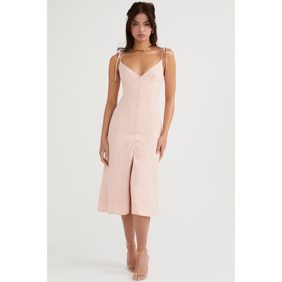 HOUSE OF CB Cornelia Dress Pink Midi  S Small - Picture 3 of 9